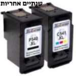 CANON PG540XL דיו למדפסת קנון חלופי שחור + CANON CL541XL דיו למדפסת קנון חלופי צבע